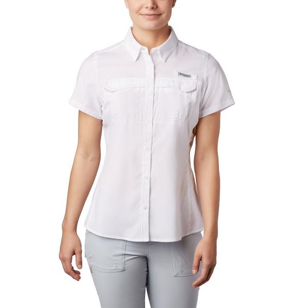 Columbia PFG Lo Drag Shirts White For Women's NZ46793 New Zealand